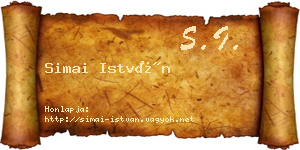 Simai István névjegykártya